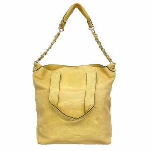 CHANEL Cream Lambskin Leather Tote Bag